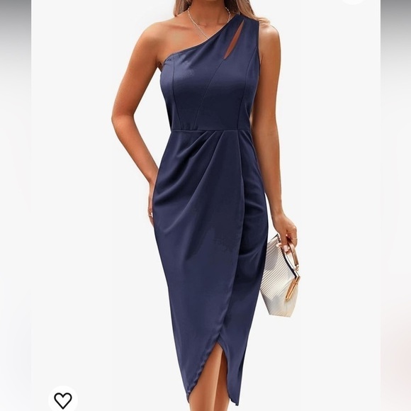 Dresses & Skirts - Asymmetrical One Shoulder Ruched Bodycon Midi Grace Karin Dress New with Tag